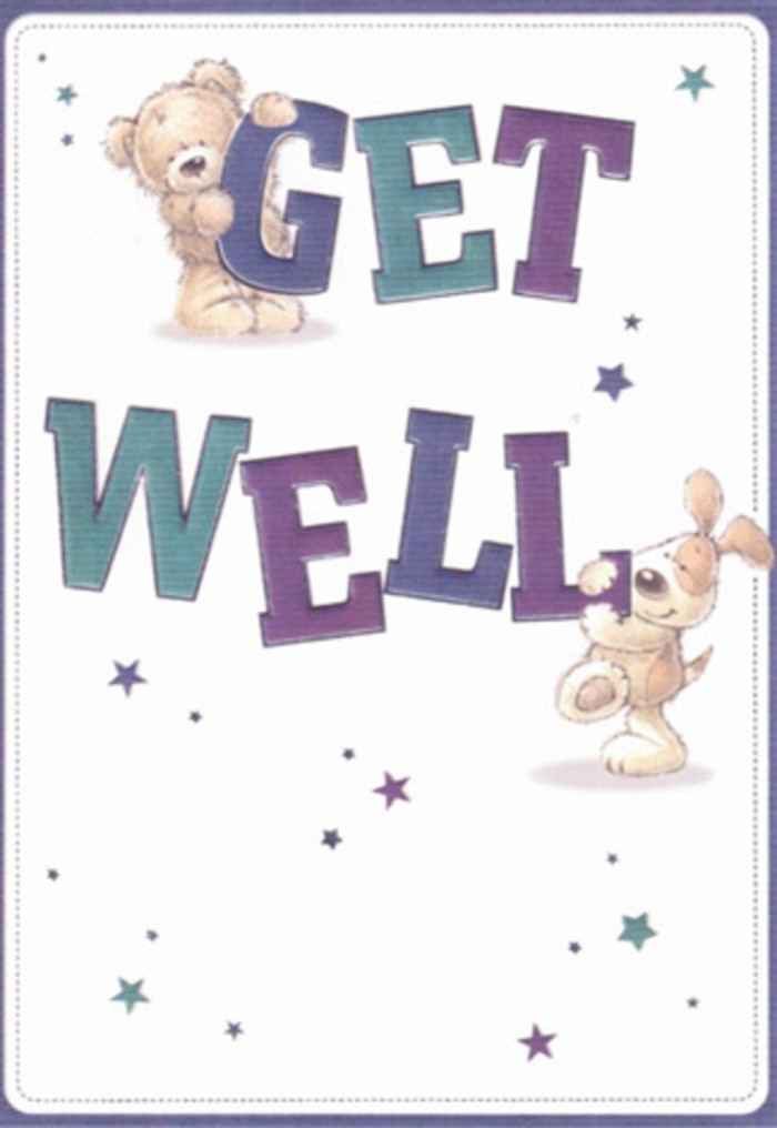 There's a heartfelt vibrancy to this get well card, perfectly echoing the warmth found in Alperton's close communities. Two affectionate friends-a floppy-eared puppy and a teddy bear with a gentle glimmer in its eye-interact playfully with the bold, hand-lettered message, their furry forms artfully shaded in a way that conjures memories of soft childhood companions. The text-rich indigo, deep violet, and cool teal-provides reassuring depth, while shimmering starbursts sprinkle hope and cheer, much as a thoughtfully chosen bouquet might brighten a home near Sudbury Golf Course. Against a luminous white background, the entire illustration breathes with cleanliness and lightness, qualities that cradle those in recovery. Each detail-from the bear's fluffy paws to the puppy's velvet-soft ears-reflects the same craftsmanship and local care that goes into every arrangement by Florist Alperton. The card becomes more than just a message: it's a touch of solace, an artful gesture that soothes and uplifts, ideal for sending a wave of comfort through Alperton's winding streets.