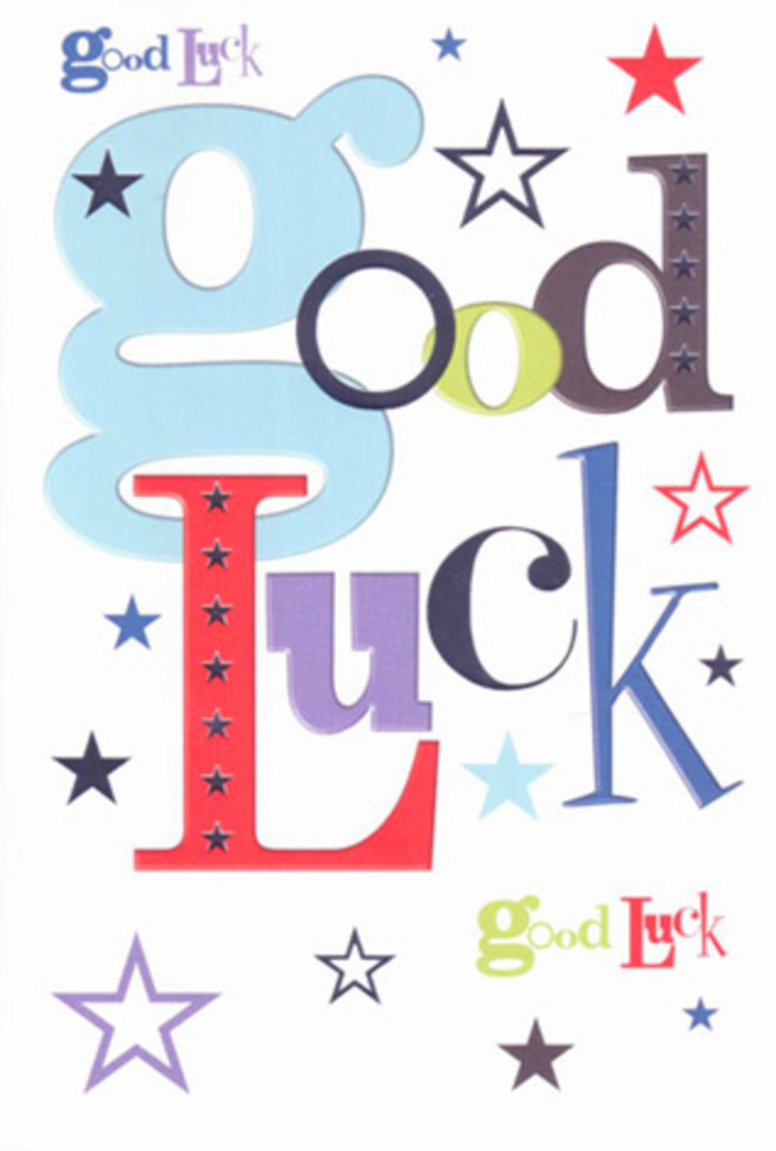 There's an exuberant joy and hope woven into every detail of this luck-themed card, cherished by families and friends attending events near Alperton Community School. The phrase 'Good Luck' is fashioned in an eclectic jumble of lively typography, where pastel blue, sharp midnight black, spirited red, and touches of moss green and aubergine purple create a vibrant harmony that draws the senses. Joyful stars-some vivid, some subtle-dart across the card's bright white background, echoing the laughter and anticipation that fills a local gathering, whether at Stonebridge Park or along Mount Pleasant. The negative space around each colourful element invites pause and reflection, letting hope and optimism breathe freely. As your fingertips trace the smooth, quality finish, there's a tangible sense of celebration-like holding a well-crafted bouquet tied fresh by Florist Alperton for a special send-off. Ideal for wishing success on exams, new beginnings, or life-changing journeys, this card serves as a joyful talisman, saturated with warm wishes, friendly optimism, and an unmistakable sense of Alperton's community spirit.